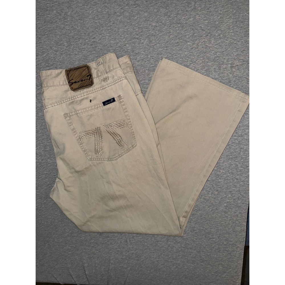 Seven7 Premium Mens Bootcut Khaki Pants Size 40x30 Wide Leg Straight Fit FLAW
